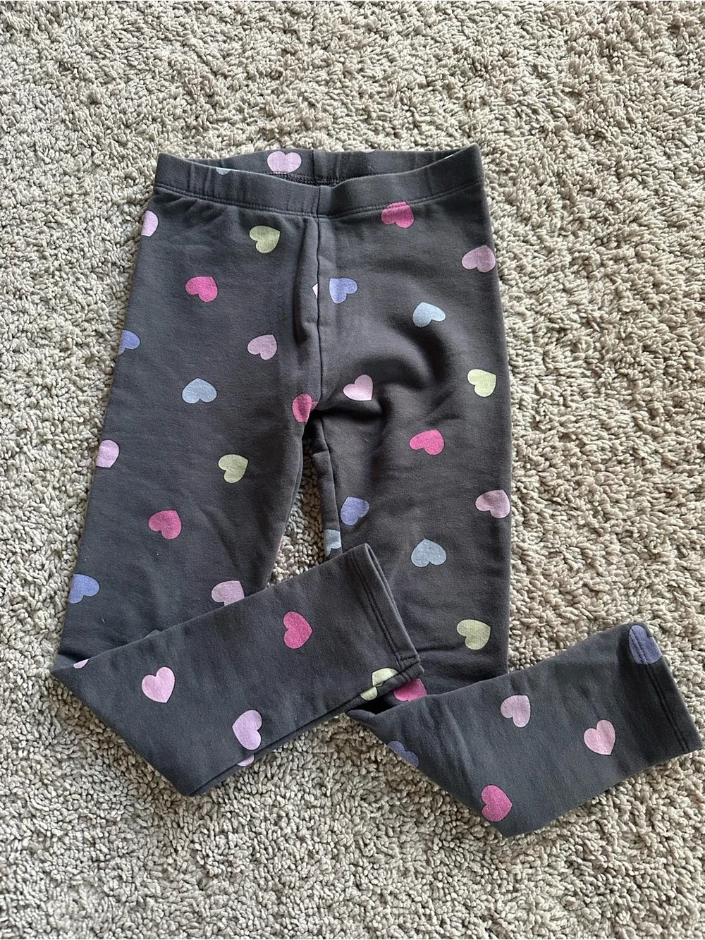4Piece Bundl Heart Leggings and Mixed Tops Set - Cream, White, Black, Multicolor